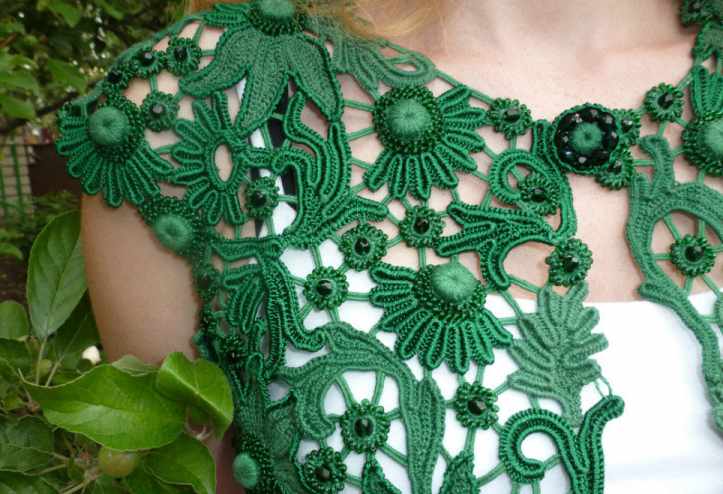 Платье ирландским кружевом крючком
