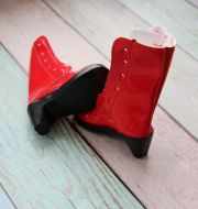 Сапоги красные на каблуках, 7,5 см фото 1