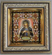 77-ц-14 Богородица Семистрельная "Образа в каменьях" фото 4