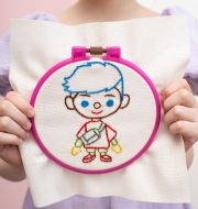 HP-004 Детский набор для вышивки с трафаретом 5 дизайнов "Куклы" фото 5