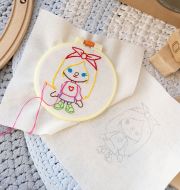 HP-004 Детский набор для вышивки с трафаретом 5 дизайнов "Куклы" фото 12