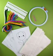 HP-007 Детский набор для вышивки с трафаретом 5 дизайнов "Зайцы" фото 2