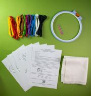 HP-007 Детский набор для вышивки с трафаретом 5 дизайнов "Зайцы" фото 3