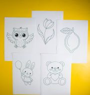 HP-013 Детский набор для вышивки с трафаретом 5 дизайнов "Мишка" фото 9