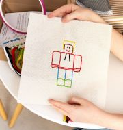 HP-003 Детский набор для вышивки с трафаретом 5 дизайнов "Роботы" фото 8