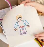 HP-003 Детский набор для вышивки с трафаретом 5 дизайнов "Роботы" фото 18