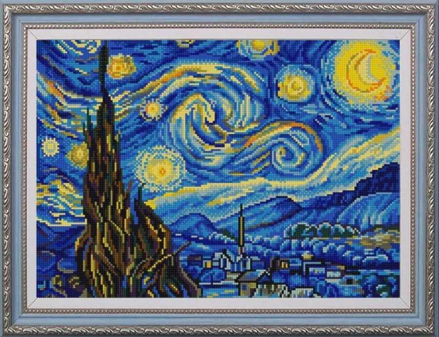 НИК 9887 Звездная ночь (Ван Гог)   - схема для вышивания (Конёк)