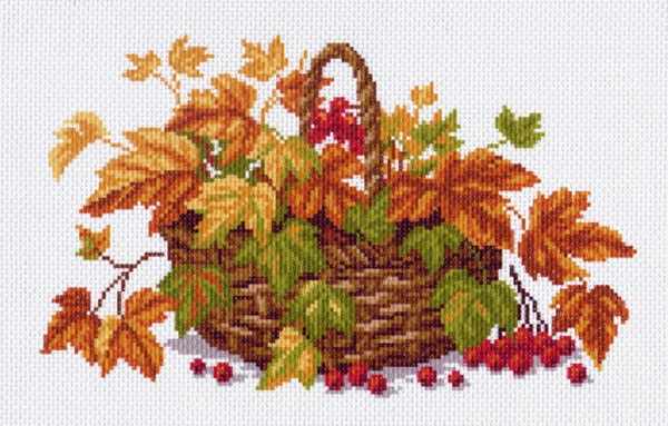 994 Осенние листья - рисунок на канве (МП)