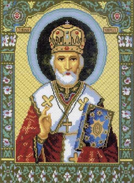 540 Святой Николай Чудотворец - рисунок на канве (МП)
