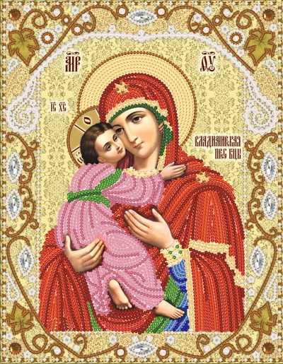 РИК-4022 Владимирская икона Божией Матери  - схема для вышивания (Марiчка)