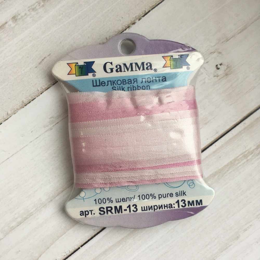 SRM-13 Лента декоративная "Gamma" шелковая M029 бл.розовый/св.сиреневый