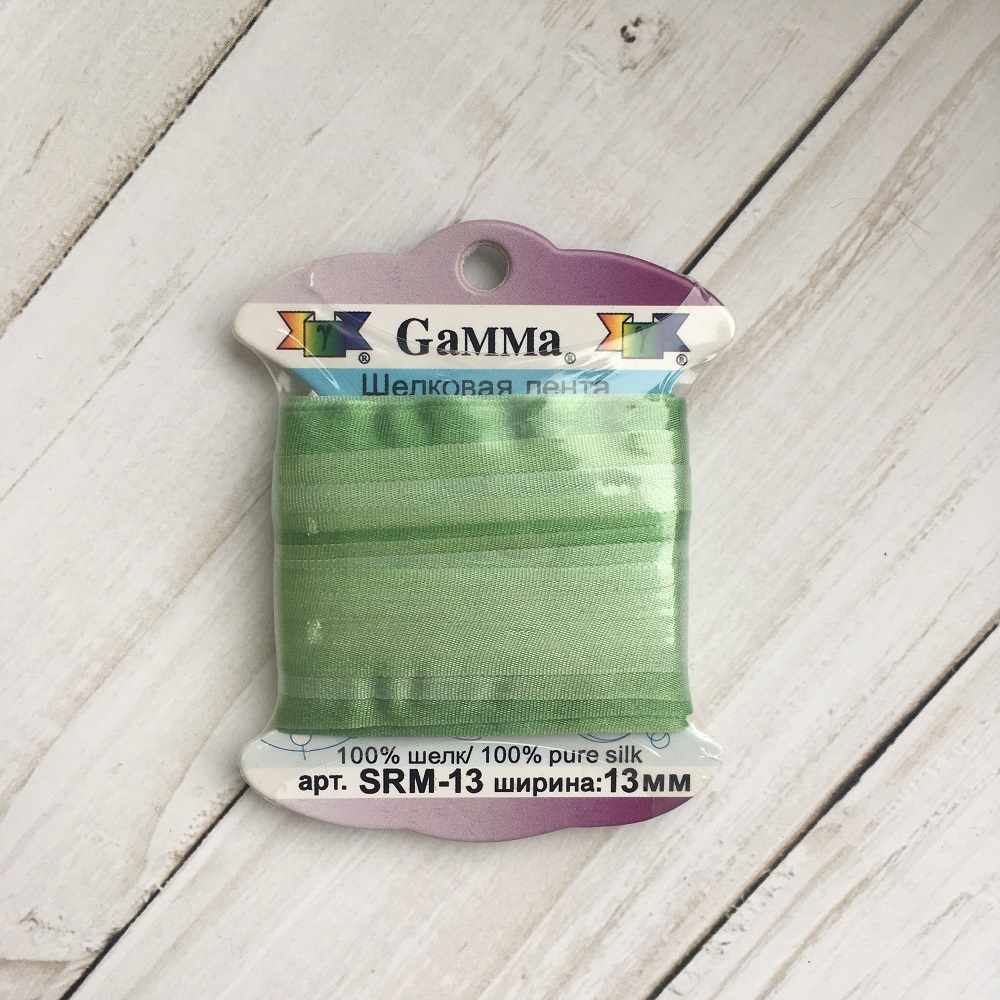 SRM-13 Лента декоративная "Gamma" шелковая M042 св.зеленый/зеленый