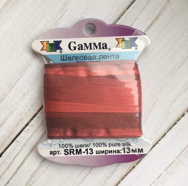 SRM-13 Лента декоративная "Gamma" шелковая M104 т.розовый/т.красный