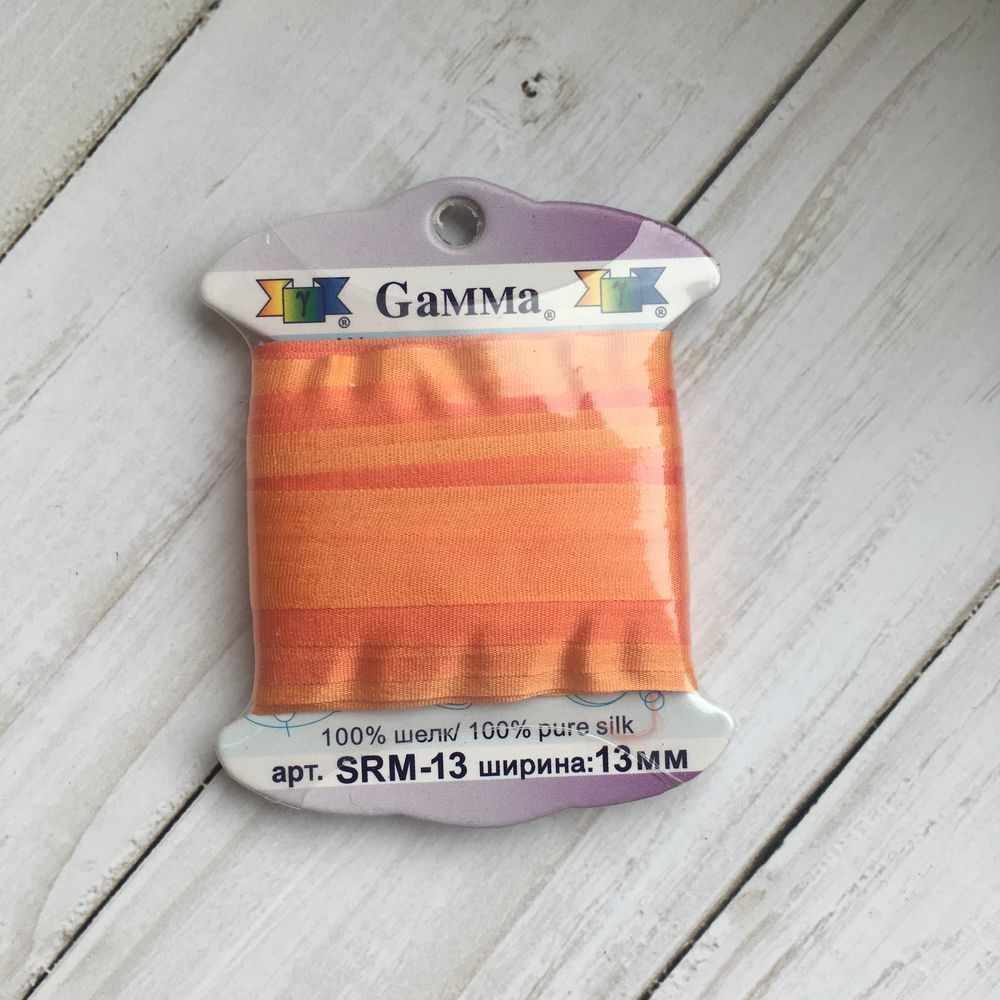 SRM-13 Лента декоративная "Gamma" шелковая M106 коралловый/оранжевый