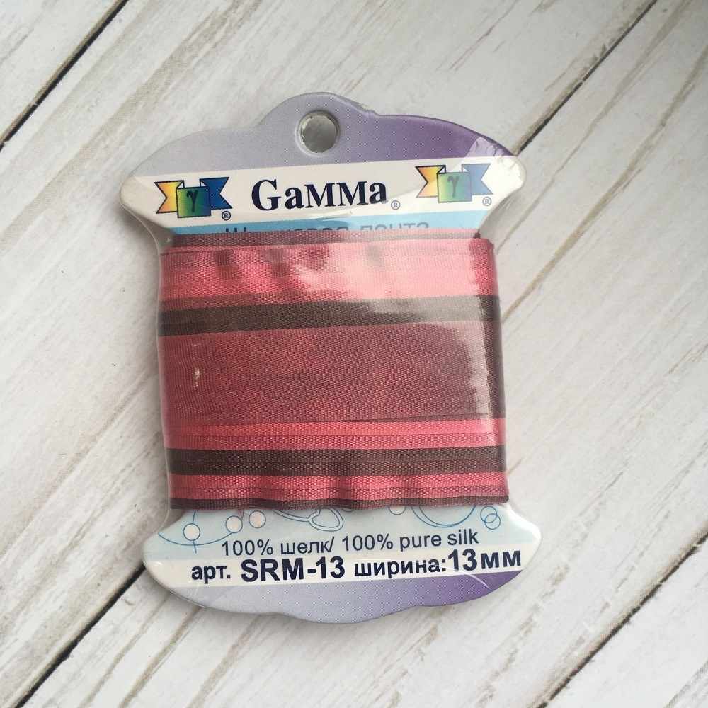 SRM-13 Лента декоративная "Gamma" шелковая M116 гр.розовый/медный