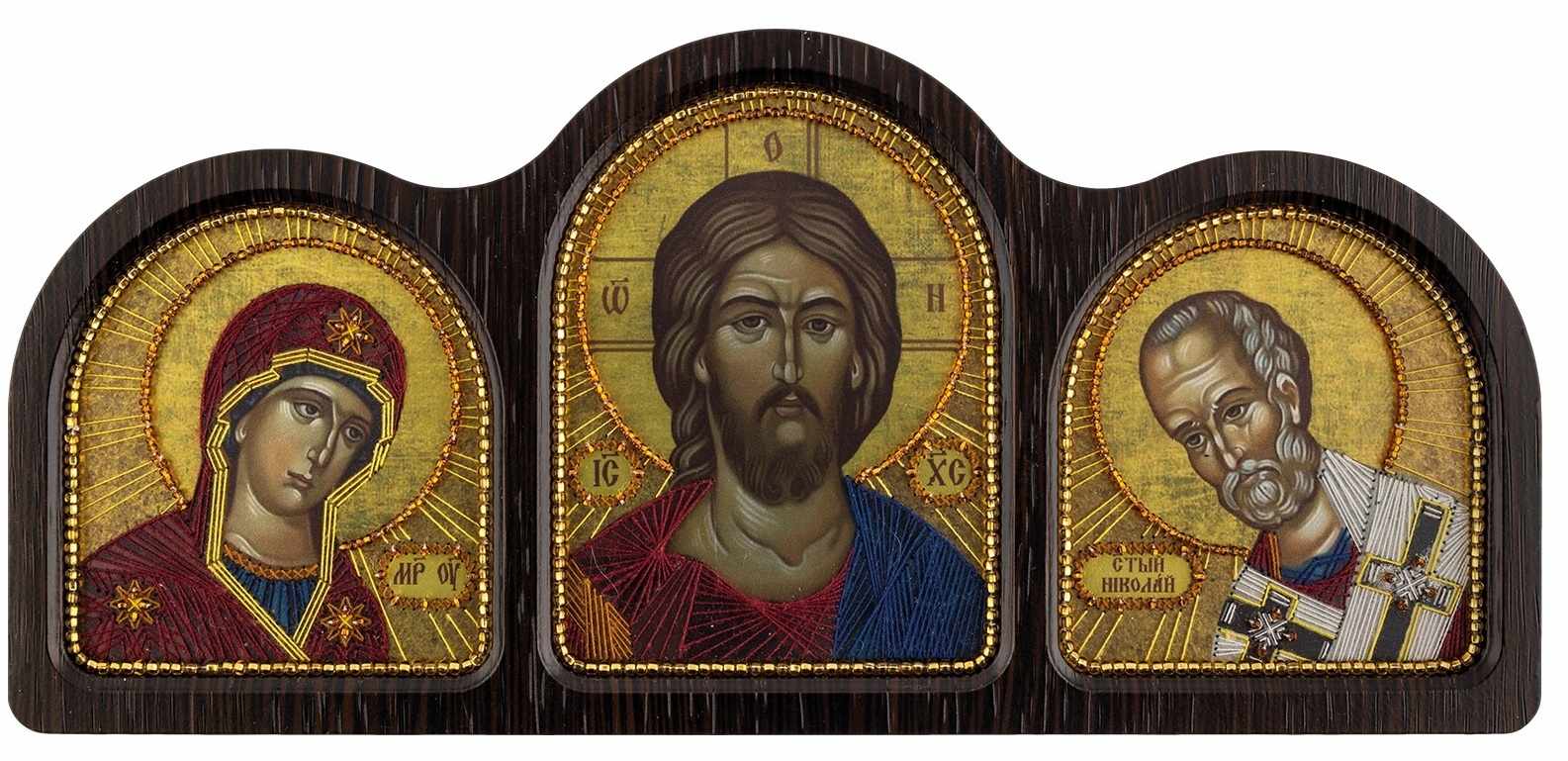 СЕ 6005 Триптих  Богородица, Спаситель, Николай Чудотворец