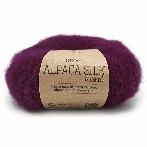 Пряжа DROPS Brushed Alpaca Silk Цвет.09 Purple/фиолет