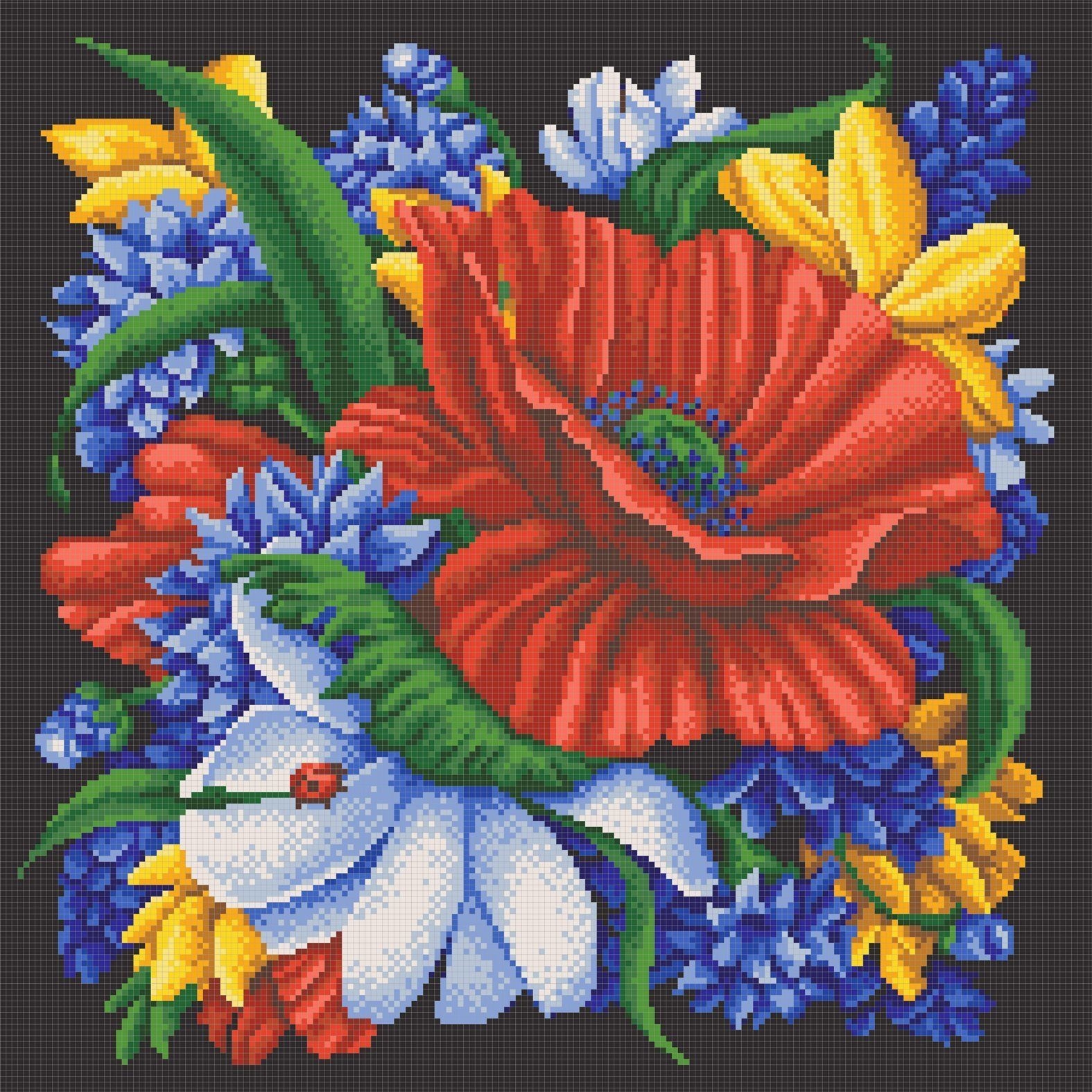 НИК 7808 "Цветы" - схема для вышивания