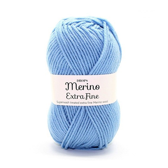 Пряжа DROPS Merino Extra Fine Цвет. 19 серо-голубой (комплект 4 шт)