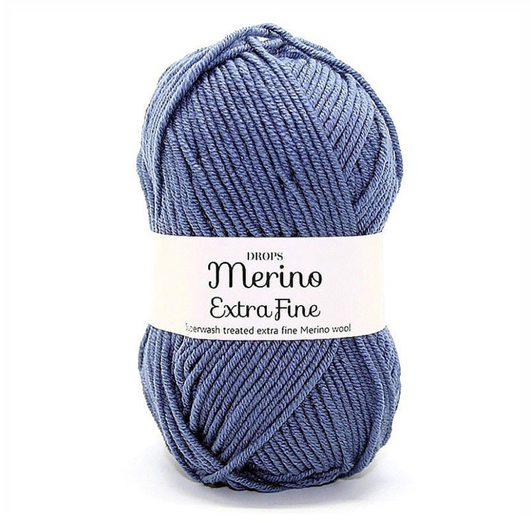 Пряжа DROPS Merino Extra Fine Цвет. 13 джинсовый синий (комплект 4 шт)