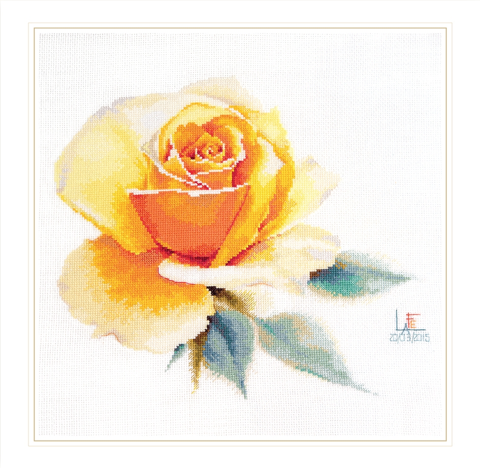 2-52 Акварельные розы. Желтая элегантная