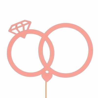 Украшение для выпечки - 2885841 Топпер «Свадебные кольца», розовый