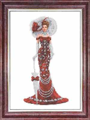 Набор для вышивания Каролинка КБЛН(ч) 3018 Дама в красном - набор