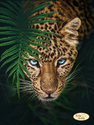 Основа для вышивания с нанесённым рисунком Tela Artis ТА-490 - Ягуар в джунглях - схема (Tela Artis)