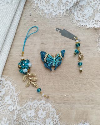 Наборы аксессуаров для вышивания Набор аксессуаров Волшебная голубая бабочка