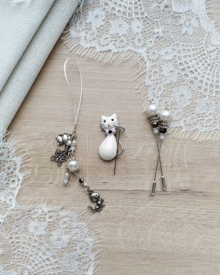 Наборы аксессуаров для вышивания Набор аксессуаров Белая кошка