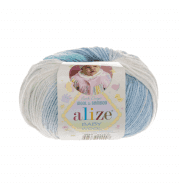 Пряжа Alize Baby Wool Batik Цвет.3564 Голуб.меланж