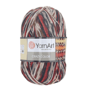 Пряжа YarnArt Crazy Color Цвет.156 Коричнево-красный